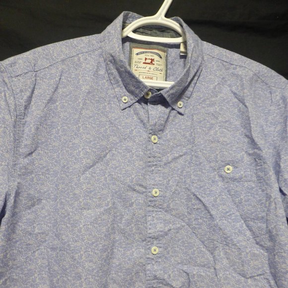 THREAD & CLOTH, large, button down short sleeve shirt with pocket, GUC - Picture 6 of 13
